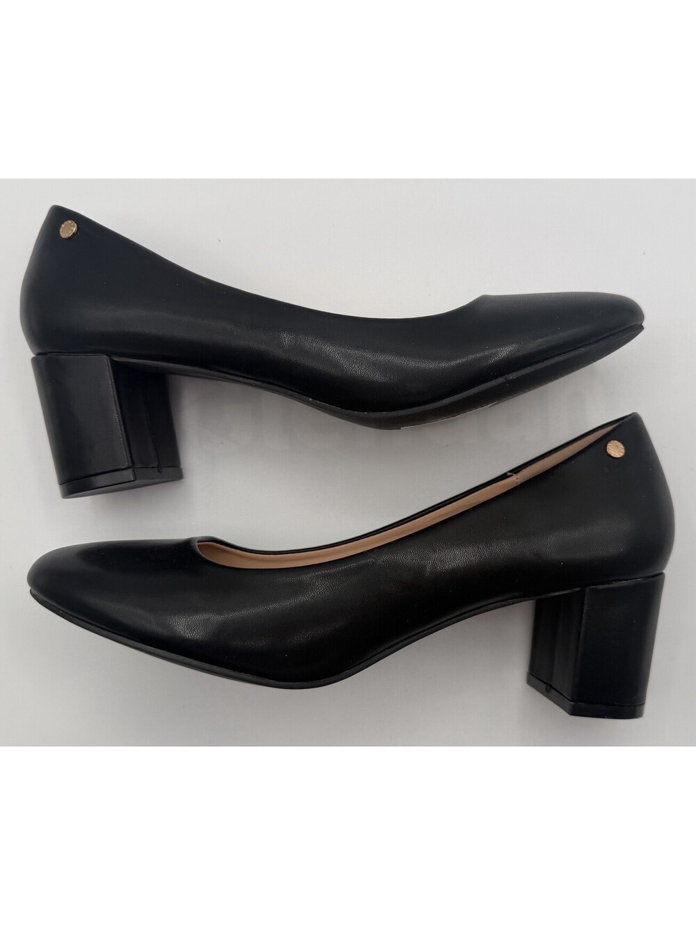 Aerosoles Black Leather Block Heel Pumps Classic Dress Shoes Women’s Comfort 8.5